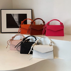 French style mini crossbody bags in six colors with decorative knotted handles