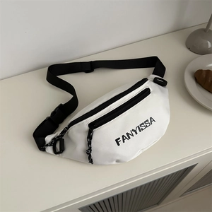 Fashion Sport Nylon Crossbody Waist Bag Men Women Letter Print Large Capacity Casual Streetwear Shoulder Bag Fanny Pack