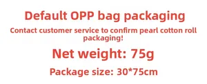 Detailed specification of 75g wall sticker, 30x75cm package size in OPP bag