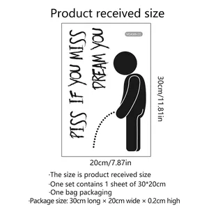 Creative potty humor toilet sticker with cartoon figure, 20x30cm self-adhesive wall decal