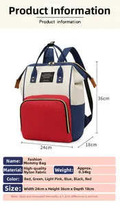 Spécifications de taille du sac à langer tendance avec dimensions métriques précises