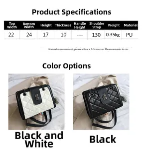 Quilted crossbody bag dimensions and size chart showing length, height and metal chain strap