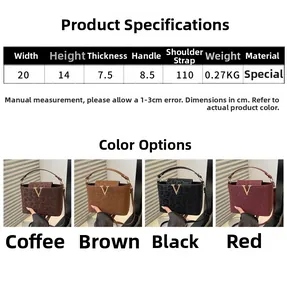 Detailed dimension guide for leopard print crossbody bag with golden V logo and size info