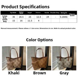 Detailed size chart and dimensions for the stylish monogrammed tote bag and coin purse set
