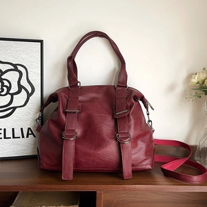 Women Handbag Large Capacity PU Leather Tote Shoulder Crossbody Bag Retro Simple Urban Style For Lady Daily Work