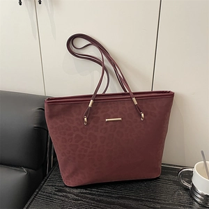 Leopard Print Tote Bag For Women Vintage Matte PU Leather Large Capacity Shoulder Bag With Gold Hardware Underarm Bag