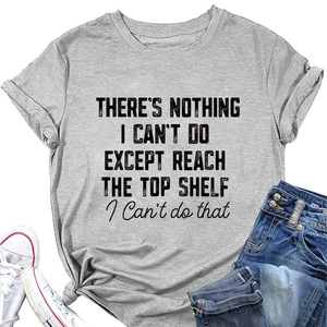 Detail of grey crewneck T-shirt with graphic print and stylish knotted hem decoration