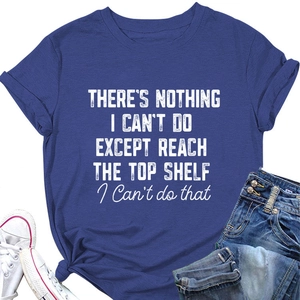 Navy crew neck T-shirt featuring white slogan print and side drawstring knot detail