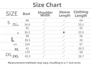 Detailed size chart for women's tank top showing chest and length in cm and inches