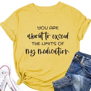 Women Funny Slogan T-Shirt Round Neck Short Sleeve Cotton Blend Casual Loose Letter Graphic Tee Top
