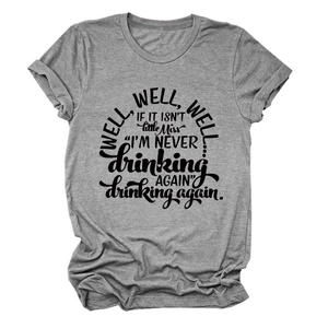 Close-up of the rolled cuff sleeve and soft cotton fabric of the grey slogan T-shirt