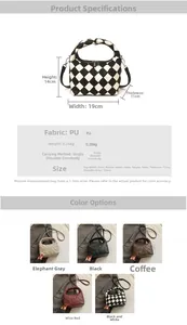 Detailed view of woven PU leather texture and shoulder strap hardware on small crossbody bag