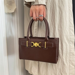 Damen Handtasche PU Leder Herz Metallschnalle Retro Elegant Umhängetasche Minimalistisch Pendler Schultertasche Für Frauen