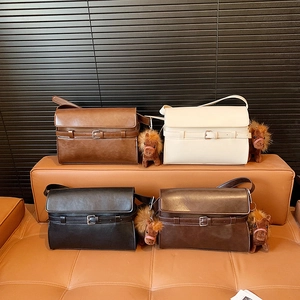 Vintage faux leather crossbody bags in four colors with decorative horse charms