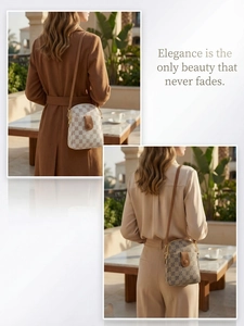 Chic checkered crossbody phone bags shown in outdoor scene with models wearing them