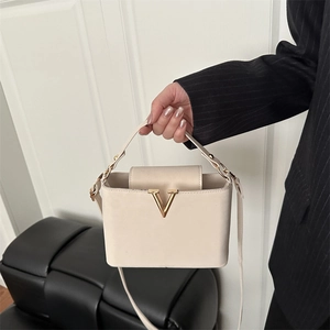 Women Handbag Leopard Print Faux Leather V-Shaped Metal Buckle Retro Small Square Crossbody Shoulder Bag