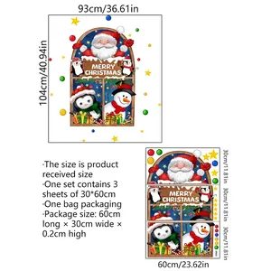 Christmas wall stickers with Santa, snowman and stars including size measurements