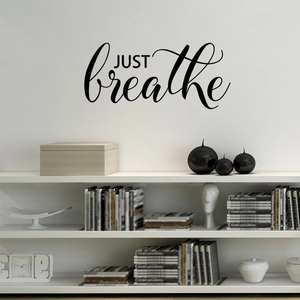 Just Breathe Modern Minimalist Removable PVC Wall Sticker Decal For Living Room Bedroom Office Artistic Lettering Wall Decor