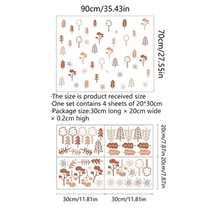 Cartoon forest tree wall sticker set for kids room decor with 90x70cm layout size