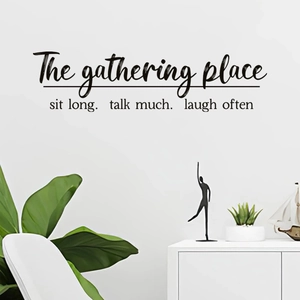 Modern black vinyl wall decal featuring inspirational English quote for living room decor