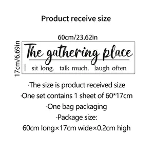 Size chart for 'This is' wall decal, measuring 60x17cm for living room wall decoration