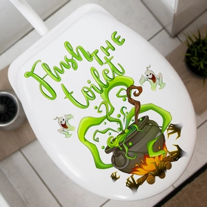 Halloween ghost and magic potion cauldron wall sticker for toilet seat decoration
