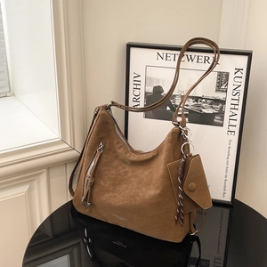 Bolso Hobo Retro De Cuero PU Mate Gran Capacidad Bolso De Hombro Cruzado Con Mini Bolsa Estilo Minimalista Diario