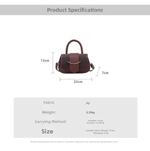 Detailed size chart for burgundy woven texture handbag with dimensions and measurements