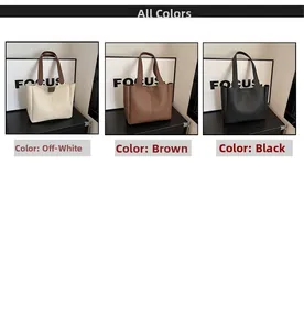Detailed close-up showing brown, off-white, and black tote bags with central stitching