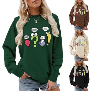 Funny Cartoon Graphic Women Sweatshirt Crewneck Long Sleeve Cotton Blend Casual Streetwear Pullover Wait What Stop It I Agree