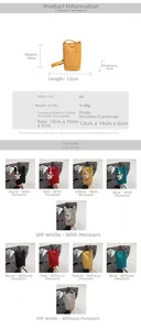 Detailed size chart for litchi pattern mini crossbody bag showing various color options