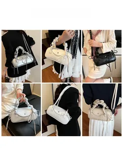 Collage von Models mit verschiedenen kleinen Boston Bags mit Schleifen in Alltags-Szenen