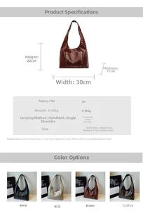 Spécifications de taille et options de couleur pour le grand sac à main à rivets
