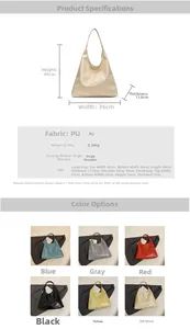 Size chart showing large and small tote dimensions with material and strap specifications