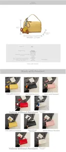 Detailed dimension chart and multi-color options for stylish PU pillow bags with elephant charm