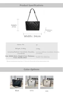 Guide détaillé des tailles et dimensions pour le sac bandoulière matelassé en similicuir