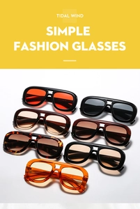 Multiple stylish retro oversized double-bridge sunglasses shown in seven trendy colors