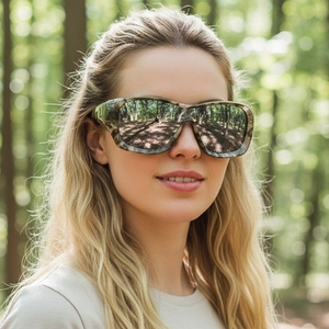 Lunettes De Soleil Enveloppantes Surdimensionnées Protection UV400 Monture PC Verre Unique Intégré Mode Cyclisme En Plein Air Lunettes Pour Femmes Hommes
