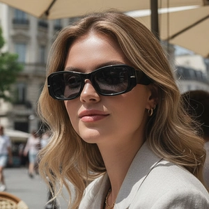 Retro Rectangular Sunglasses Square Frame UV400 Protection PC Frame AC Lens Outdoor Fashion Eyewear For Men Women