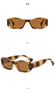 Front and side views of vintage tortoiseshell square sunglasses with metal rivets
