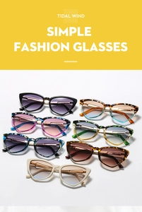 Cat-eye sunglasses collection in multiple colors with metallic temples and gradient lenses