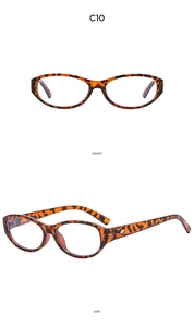 Detail view of oval leopard tortoise sunglasses with metallic temple accents