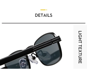 Detail view of durable metal hinges and soft silicone nose pads on retro square sunglasses