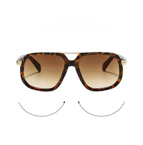 Classic tortoiseshell aviator sunglasses with brown gradient lenses and gold double bridge