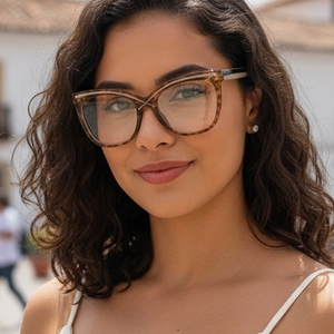 Stilvolle Damen Cat-Eye Brille in Schildpatt-Optik mit übergroßem Schmetterlingsdesign
