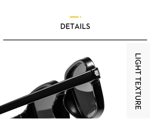 Detail of durable metal hinges and polished black frame on fashionable sunglasses