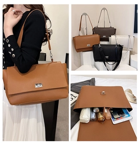 Detailed interior view of large leather tote bag showing capacity for daily essentials