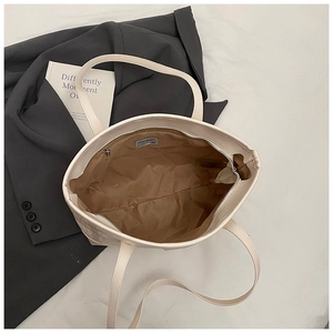 Damen grosse Kapazitaet Shopper Handtasche einfarbig weiches Leder Umhaengetasche