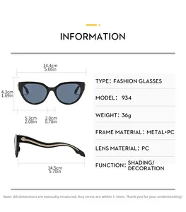 Guide des tailles pour lunettes de soleil œil de chat avec détail serpent en métal