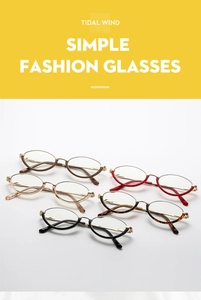 Detailed display of vintage semi-rimless oval glasses in five stylish color options
